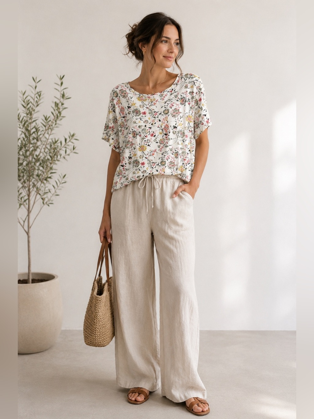 Peruvian Connection Floral Short Sleeve Tee XL Boho Cottagecore